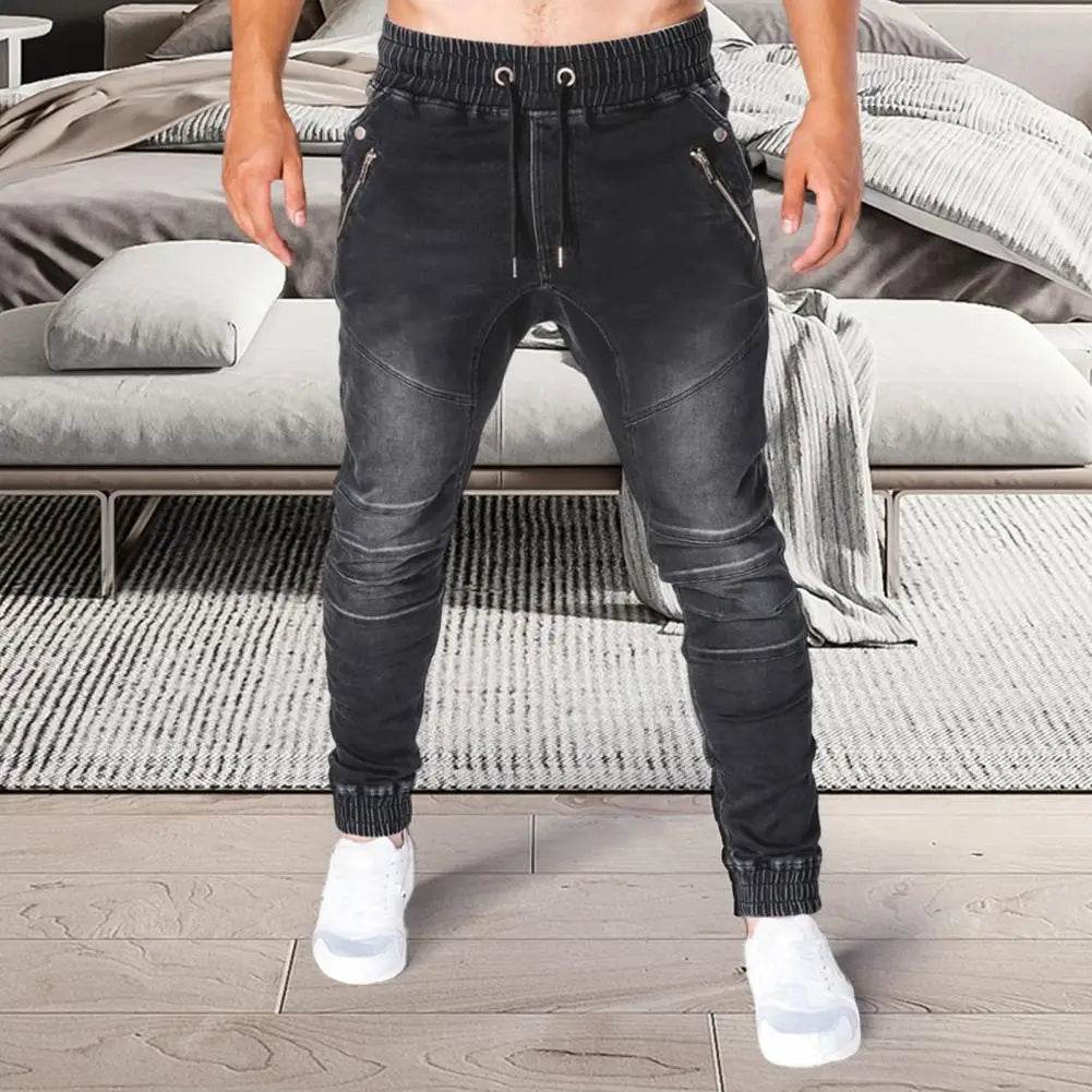 SANWOOD Men's Slim Fit Denim Jeans - Casual Ankle Tied Style - Buy Center US