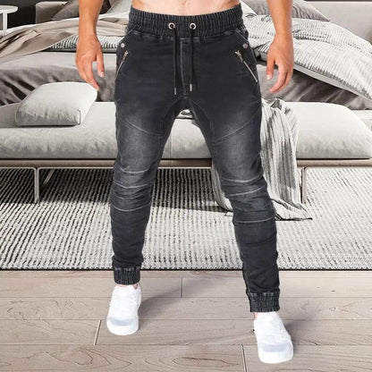 SANWOOD Men's Slim Fit Denim Jeans - Casual Ankle Tied Style - Buy Center US