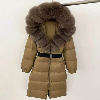 Women's Thick Warm Winter Jacket - 90% Duck Down & Fox Fur Collar - Buy Center US