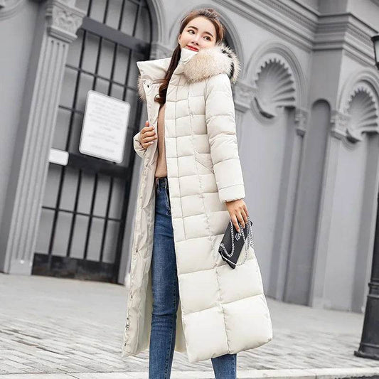 YEMOCILE Women's Slim Fit Long Down Jacket - Thick Fur Collar Coat - Buy Center US