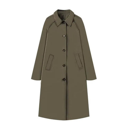 Zach Ailsa Women's Winter Trench Coat - Single Breasted, Long Sleeve - Buy Center US