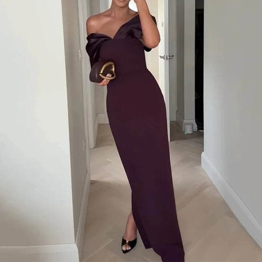 Ellafads Elegant Maxi Dress - Sleeveless Off Shoulder A-Line Style - Buy Center US