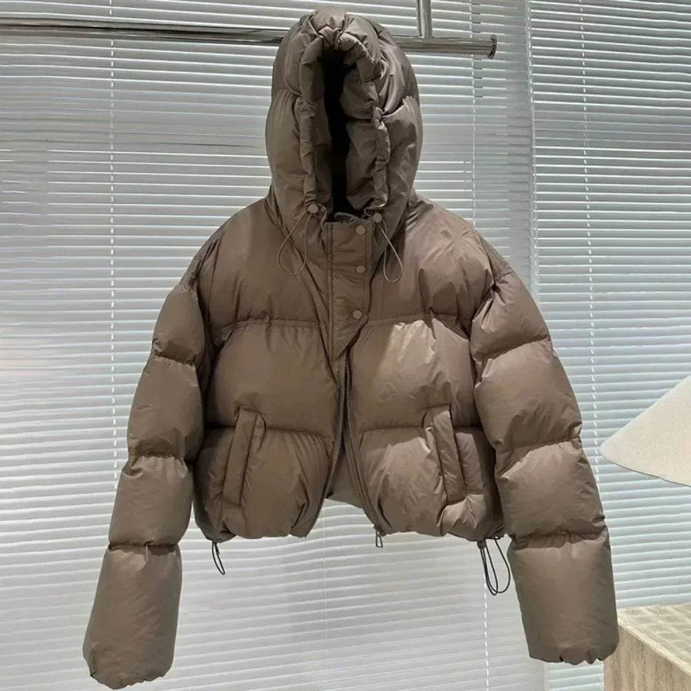 Women's Casual Oversized White Duck Down Jacket - Warm & Stylish - Buy Center US