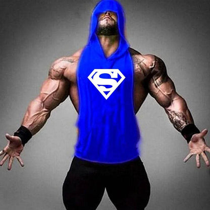 2024 Men's Cotton Tank Top - Hooded Sleeveless Gym Workout Shirt - Buy Center US