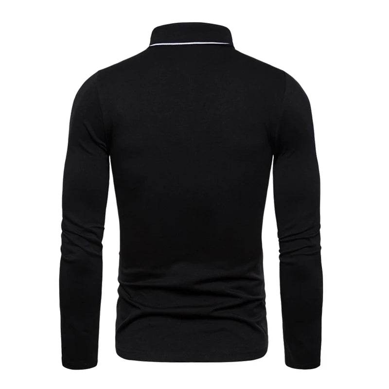 WSHIXDW Men's Long-Sleeved Polo Shirt - Casual Spring/Summer Fashion - Buy Center US