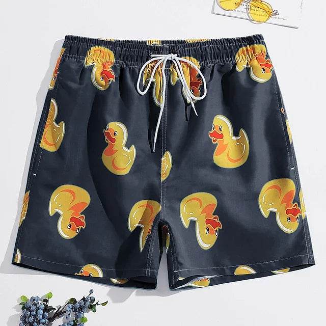 Men's Summer Board Shorts - Breathable Flamingo Print Beach Trunks - Buy Center US