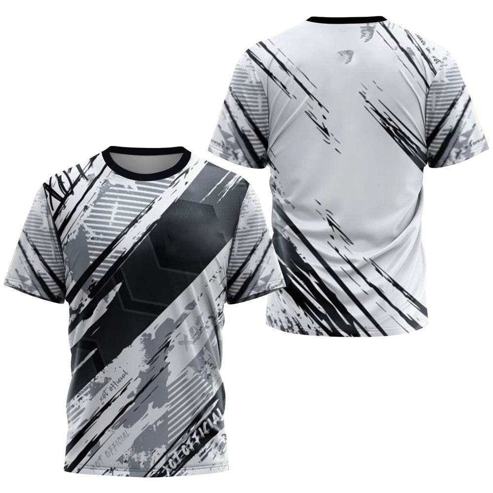 Men's Gradient Stripe T-Shirt - Lightweight Casual Sports Tee for Training - Buy Center US
