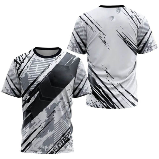 Men's Gradient Stripe T-Shirt - Lightweight Casual Sports Tee for Training - Buy Center US