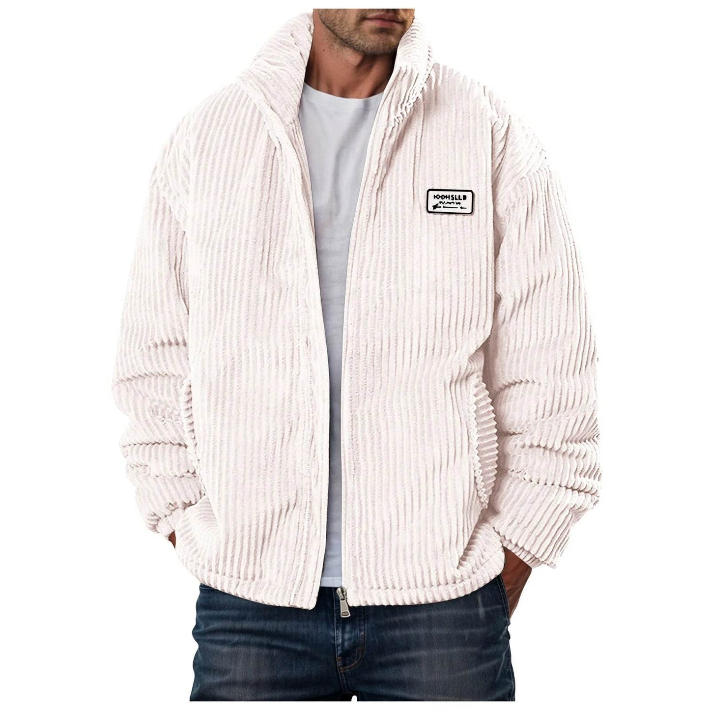 Men's Corduroy Winter Down Coat - Warm Quilted Jacket for Outdoor Style - Buy Center US