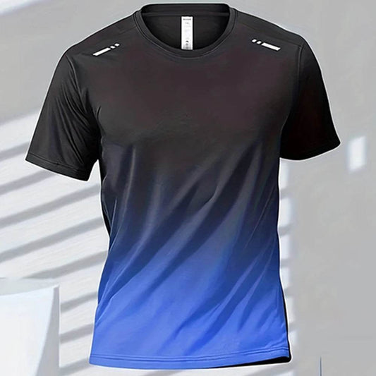 Men's Quick-Dry Gradient Sports T-shirt - Lightweight Short Sleeve Tee - Buy Center US