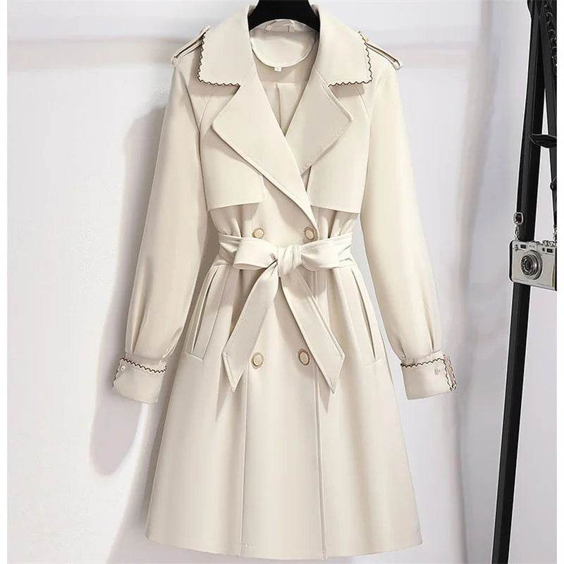 Women's Long Suede Trench Coat 2024 - Fashionable & Chic - Buy Center US