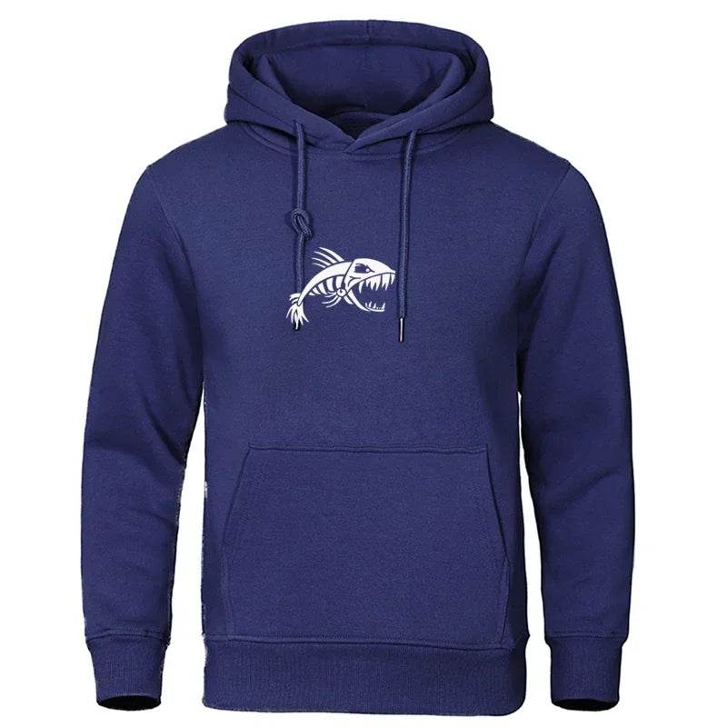 Fashion Fish Fossils Printed Hoodie - Casual Street Pullover for Couples - Buy Center US