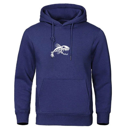 Fashion Fish Fossils Printed Hoodie - Casual Street Pullover for Couples - Buy Center US