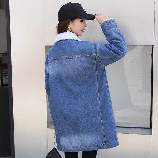 Kalenmos Women’s Denim Coat - Mid-Length Casual Maxi Jacket - Buy Center US