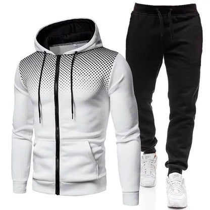 Stylish Zipper Hooded Tracksuit for Men - Casual Fitness Jogging Set - Buy Center US