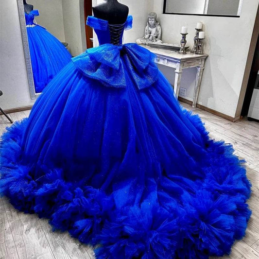 Exquisite Royal Blue Quinceanera Dress - Off the Shoulder Ball Gown - Buy Center US