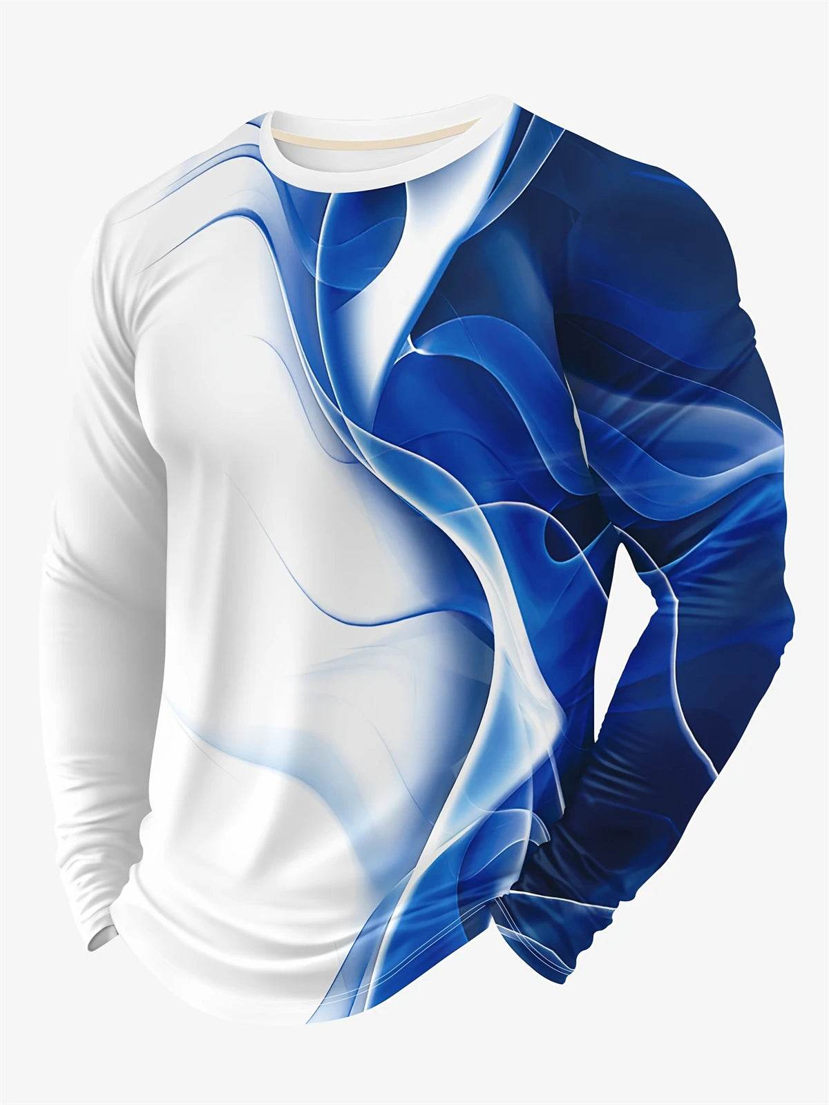 Men's Color Block 3D Print Long Sleeve T-Shirt - Casual Autumn Style - Buy Center US