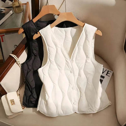Women's Autumn Winter V-Neck Waistcoat Coat - Casual and Warm - Buy Center US