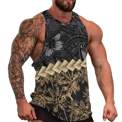 Samoan Men's Beach Vest - Polynesian Design for Summer Travel - Buy Center US