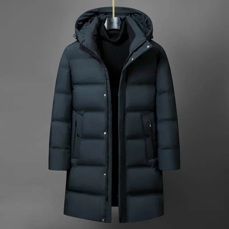 Snow Master Men's Winter Jacket - Long Hooded Down Parka for Cold Weather - Buy Center US
