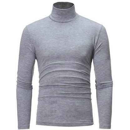Bigsweety Men's Turtleneck Pullover - Solid Color Slim Fit for Spring - Buy Center US