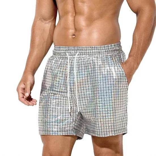 Qj Cinga Men's Stretch Beach Shorts - Comfortable Plaid Design for Summer - Buy Center US