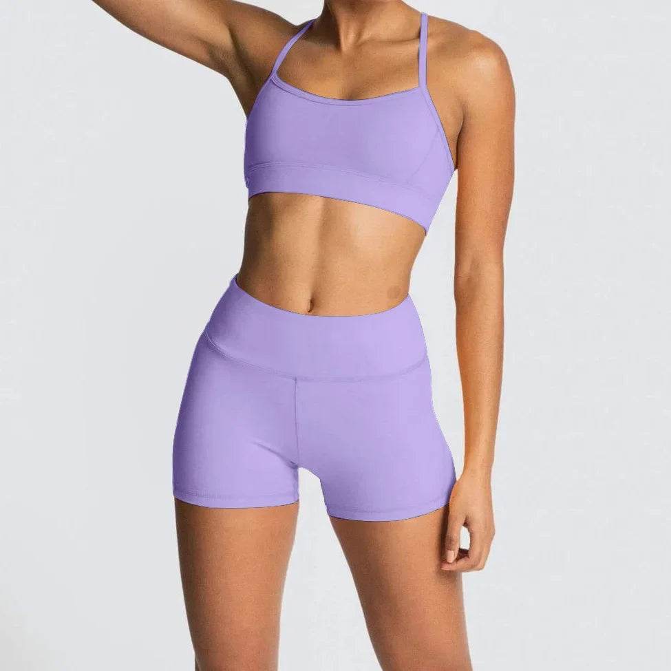 Bobicloud Women's Yoga Running Gym Set - Seamless Bra & Shorts - Buy Center US