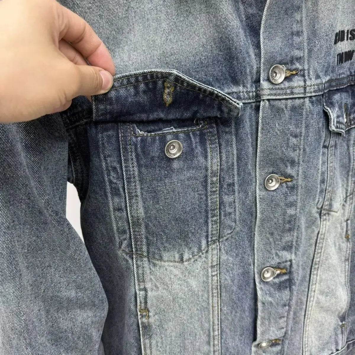 High-End Vintage Thick Plate Denim Jacket for Men - Casual Spring Autumn Wear - Buy Center US