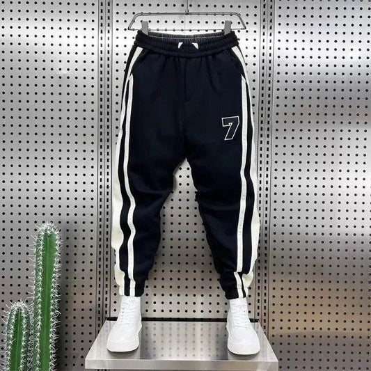 Trendy Striped Color Block Sweatpants - Stylish Men's Harem Trousers - Buy Center US
