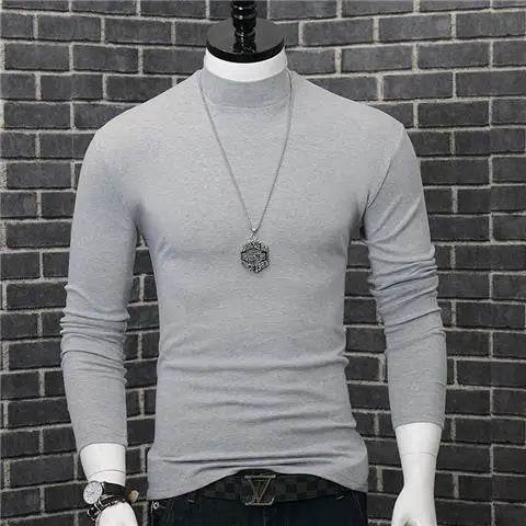 Men's Casual Turtleneck T-Shirt - Autumn Winter Slim Fit Long Sleeve - Buy Center US