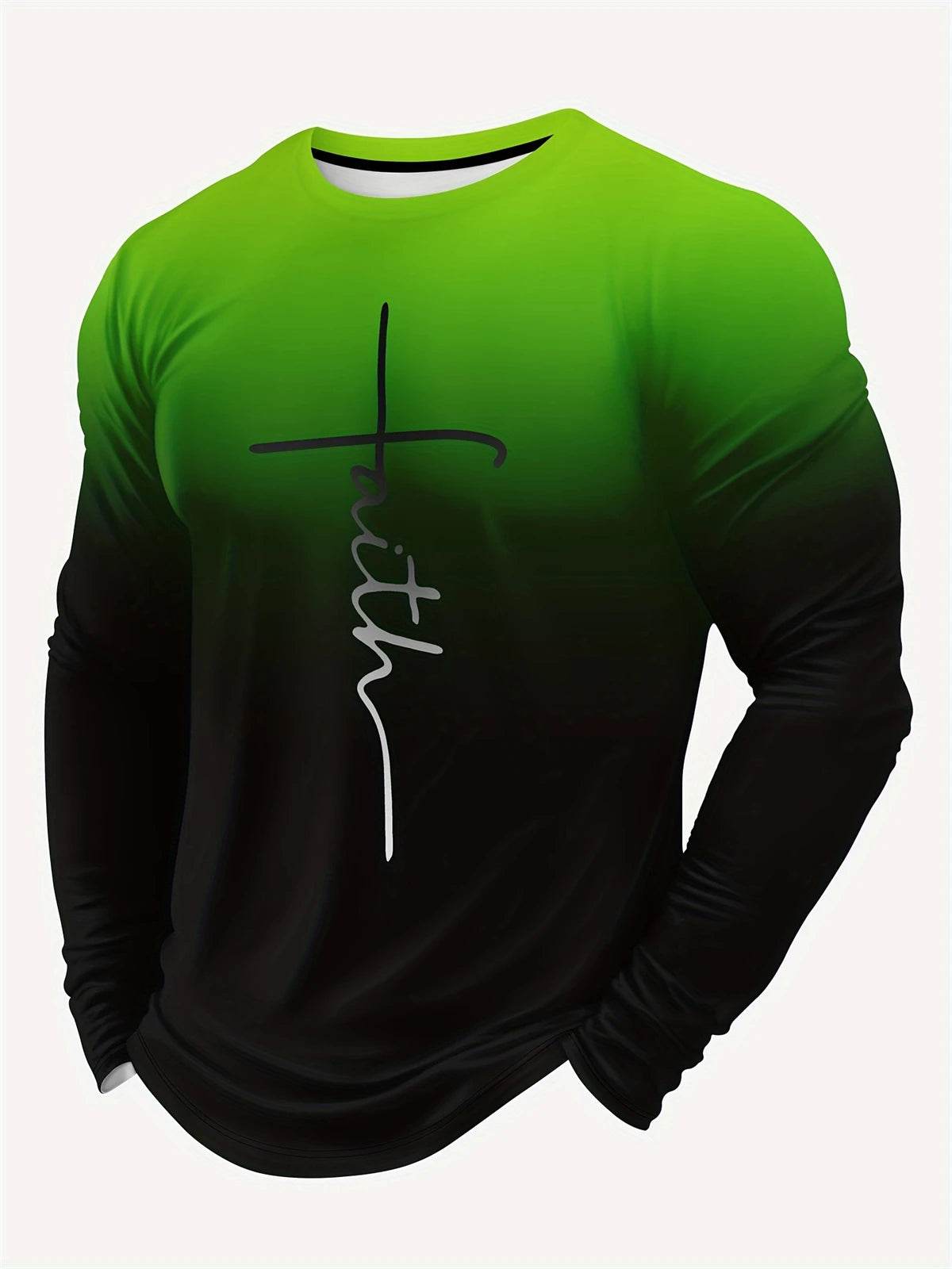 Men's Color Block 3D Print Long Sleeve T-Shirt - Casual Autumn Style - Buy Center US