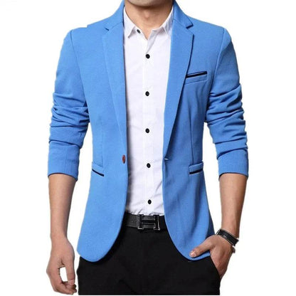 FAVOCENT Casual Men’s Blazer - Slim Fit Cotton Jacket for Spring & Autumn - Buy Center US