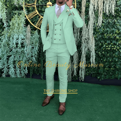 Men's 3-Piece Wedding Suit - Elegant Single-Breasted Jacket & Trousers - Buy Center US