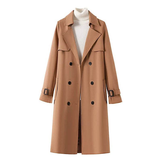 YIHERMIC Women's Double Breasted Trench Coat - Fashionable Winter Style - Buy Center US