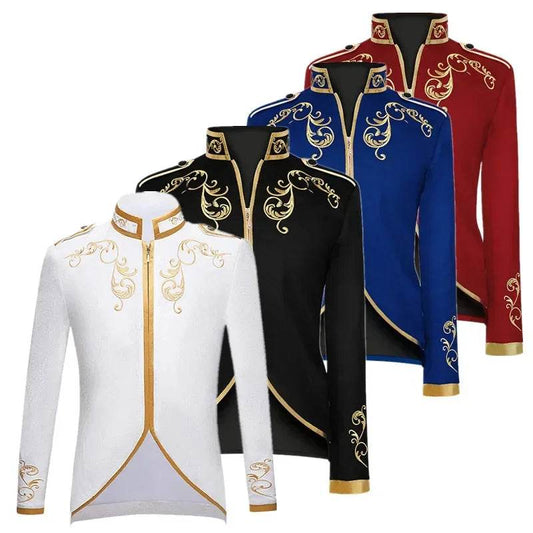 Qj Cinga British Style Embroidered Flower Suit - Wedding Party Blazer - Buy Center US