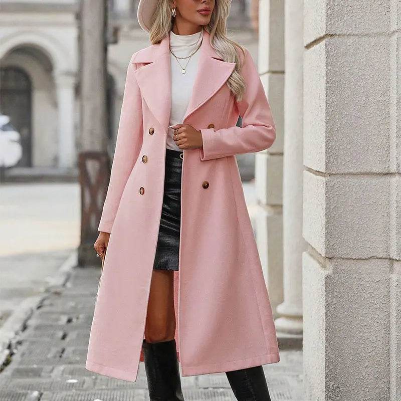 Women's Double Breasted Autumn Winter Coat - Trendy Streetwear Jacket - Buy Center US