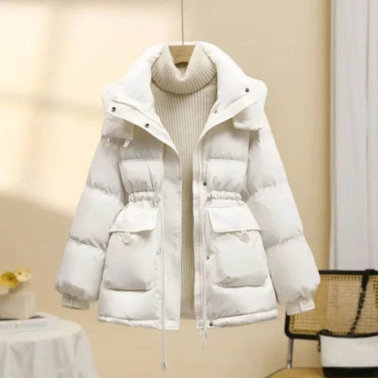 Women's Puffer Jacket - Warm Korean Style, White Duck Down Coat - Buy Center US