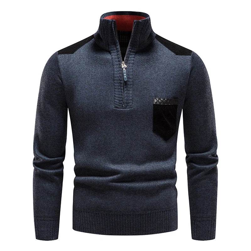 GQXAON Men's Fleece Sweater - Half Zipper Turtleneck Fall & Winter - Buy Center US