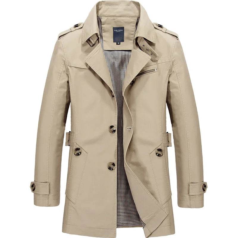 Maxbarley Men's Casual Long Windbreaker Jacket - Stylish Spring Autumn Wear - Buy Center US
