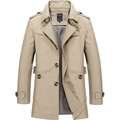 Maxbarley Men's Casual Long Windbreaker Jacket - Stylish Spring Autumn Wear - Buy Center US