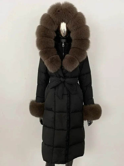 Elegant Hooded Women’s Winter Jacket - 90% Duck Down, Warm & Stylish - Buy Center US