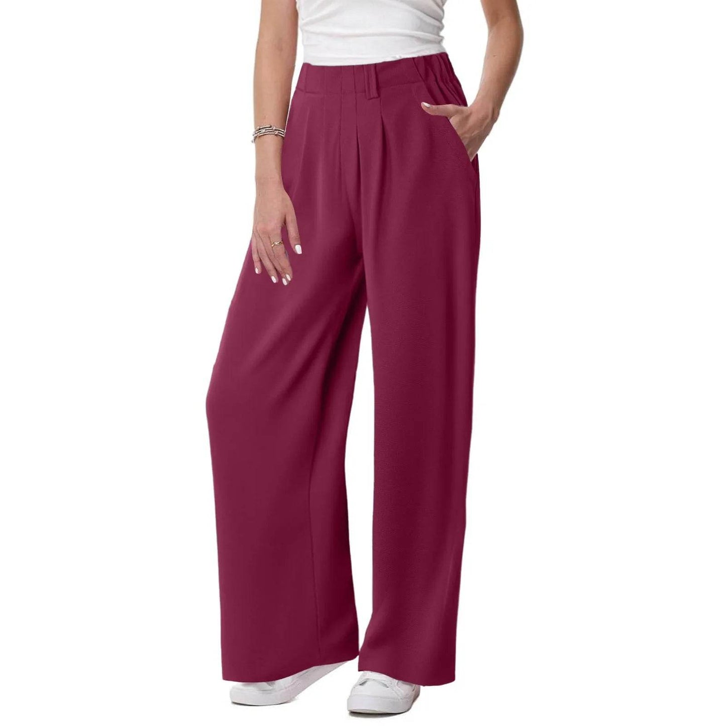 ZOMAXIUJEE Women's Solid Color Palazzo Pants - Casual & Comfortable - Buy Center US
