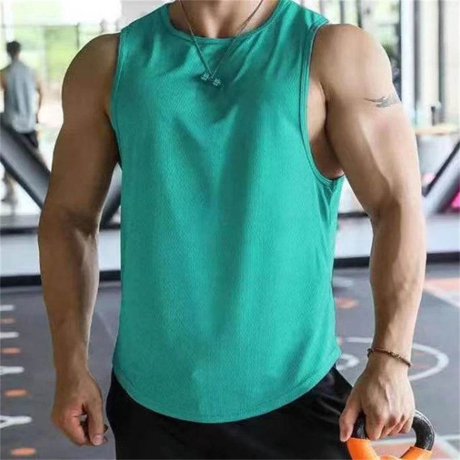 Men's Quick-Dry Tank Tops - Breathable Polyester Mesh for Fitness - Buy Center US