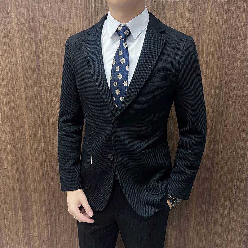Men's Green Plaid Waffle Blazer - Trendy High-Quality Coat for Casual Style - Buy Center US