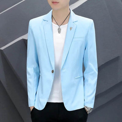 Trendy Men's Korean Slim Fit Pink Suit - Casual Coat for Spring & Autumn - Buy Center US