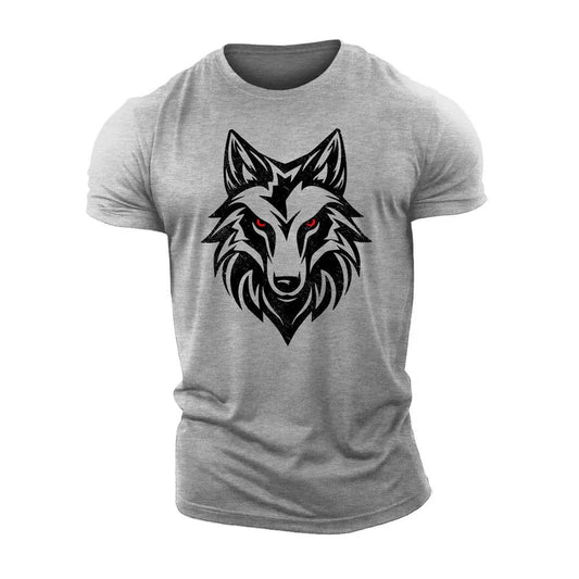 3D Printing Wolf Red Eyes T-Shirt - Casual Short Sleeve for Men - Buy Center US