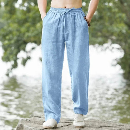King Billion Men's Casual Beach Pants - Cotton Linen Joggers for Summer - Buy Center US