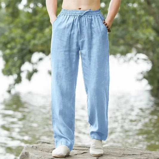 King Billion Men's Casual Beach Pants - Cotton Linen Joggers for Summer - Buy Center US
