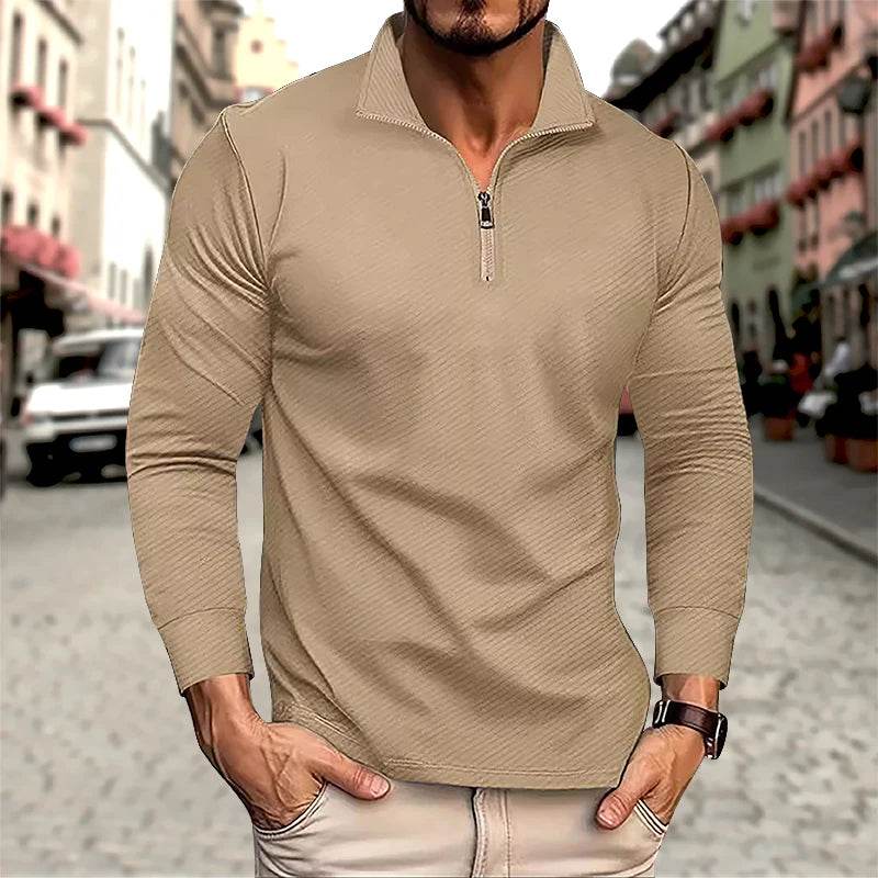 FYZS Men's Long Sleeve Polo Shirt - Comfortable, Breathable Casual Top - Buy Center US