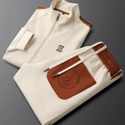 Men's Embroidered Sports Jacket & Pants Set - Casual Spring & Autumn Style - Buy Center US